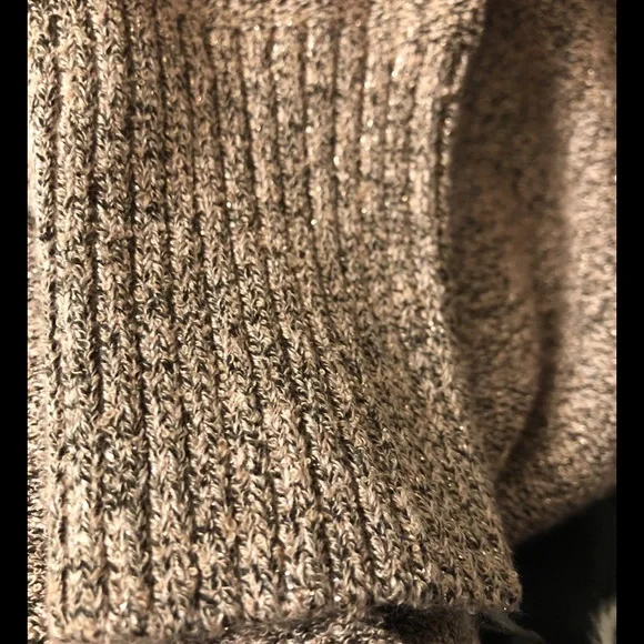 FREE PEOPLE Sweater GOING FOR THE GOLD Rose Pink & Glitter Gold Faux Wrap SZ XS - Picture 12 of 15